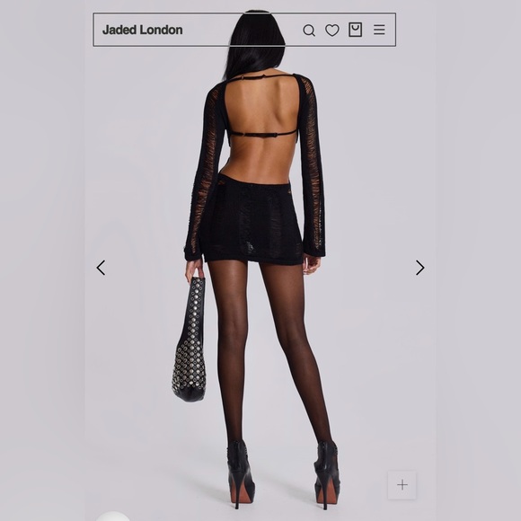 Black Umbra Shredded Mini Dress